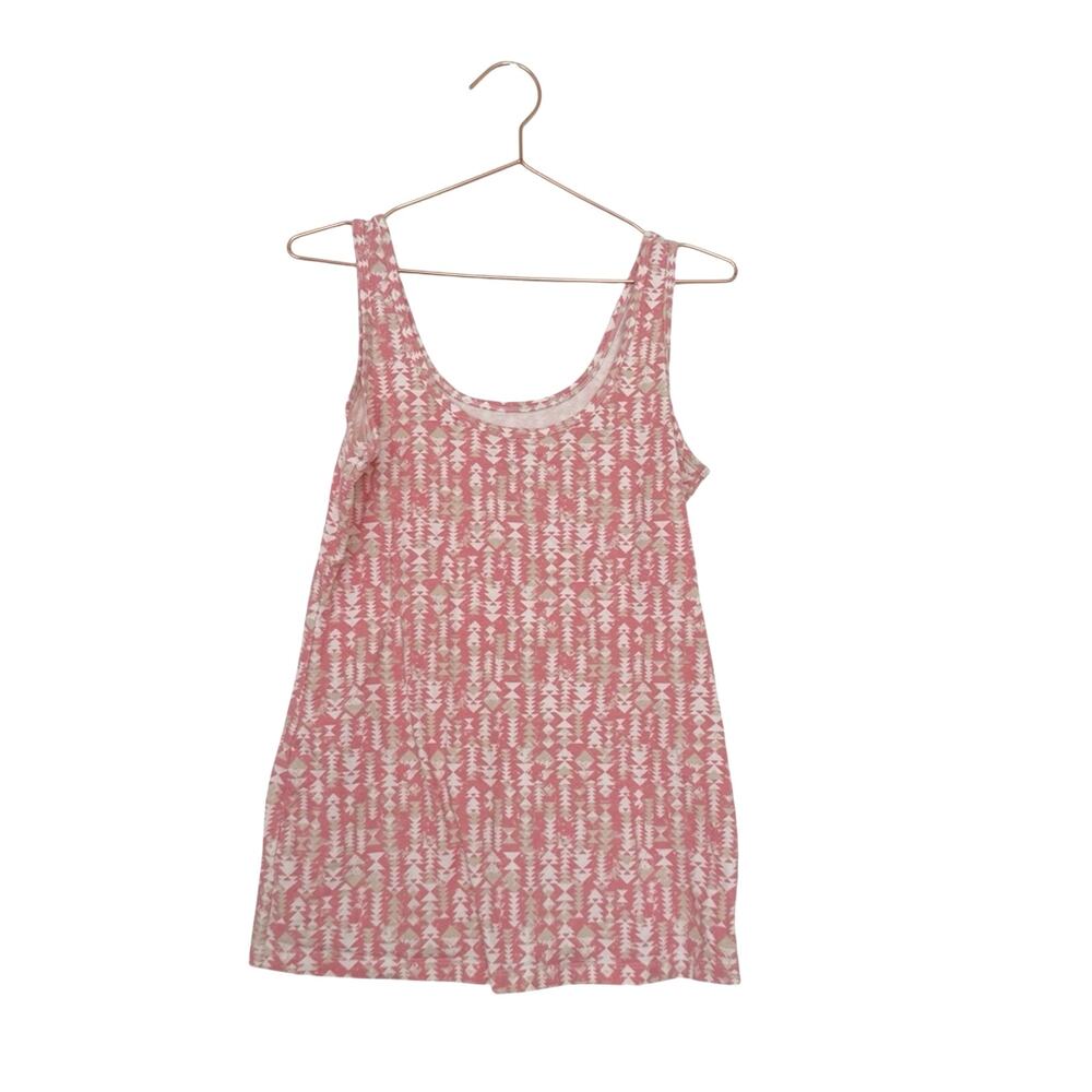 Maurices salmon Pink and White Geometric tribal cotton blend Tank Top